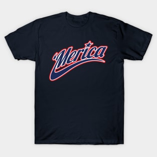 'Merica USA Patriotic Red White and Blue Logo T-Shirt